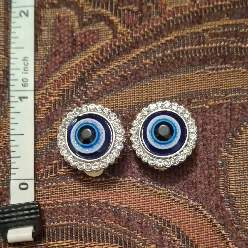 Elegant Blue and Silver Stud Earrings